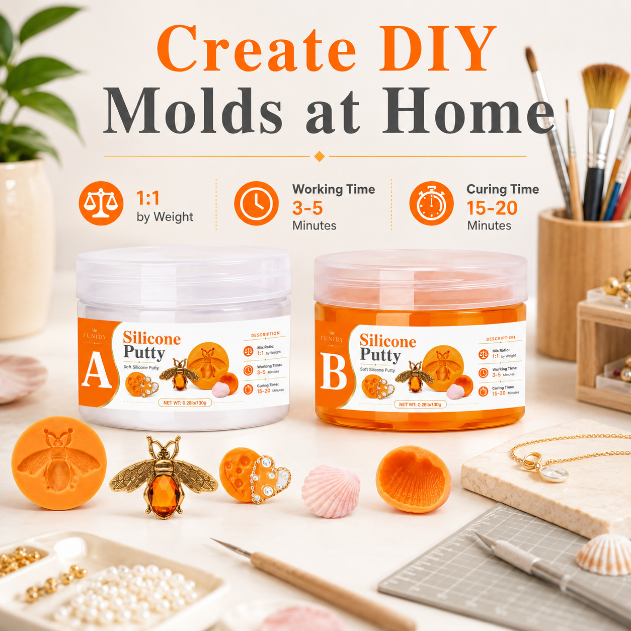 Candle Making Set - SILICONE PUTTY Making Kit, Fast Curing,