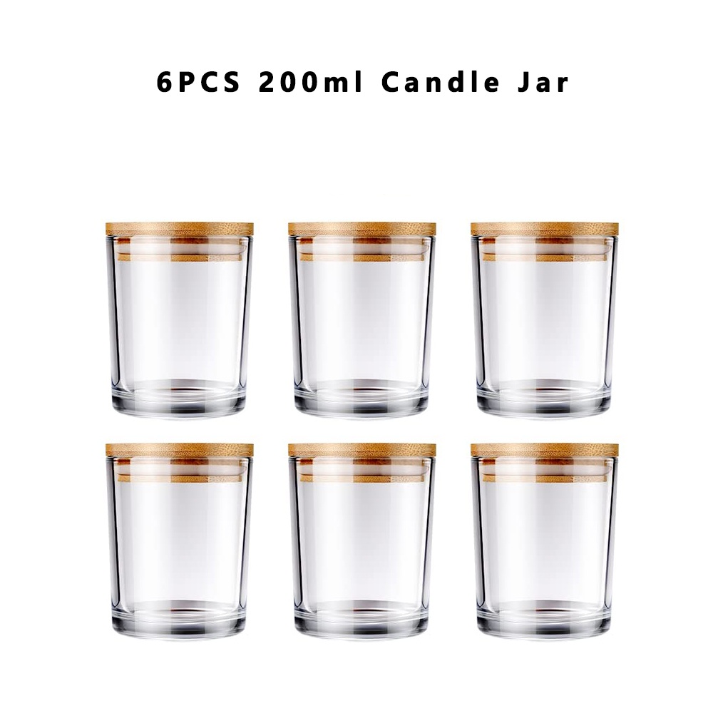 Candle Making Jars With Lids - 6 Pack Candle Jars with Lids