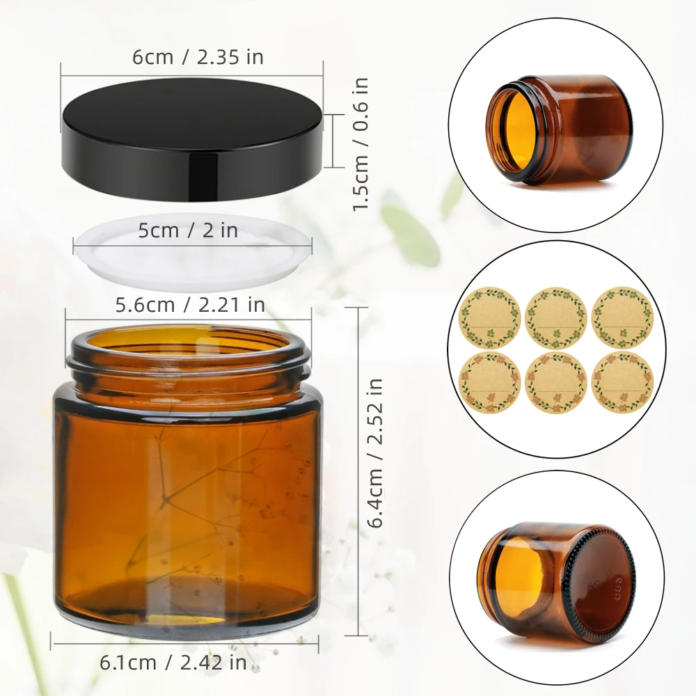 Glass Candle Jars, 4oz Amber R - Candle Making Jars With Lids のレビューと価格