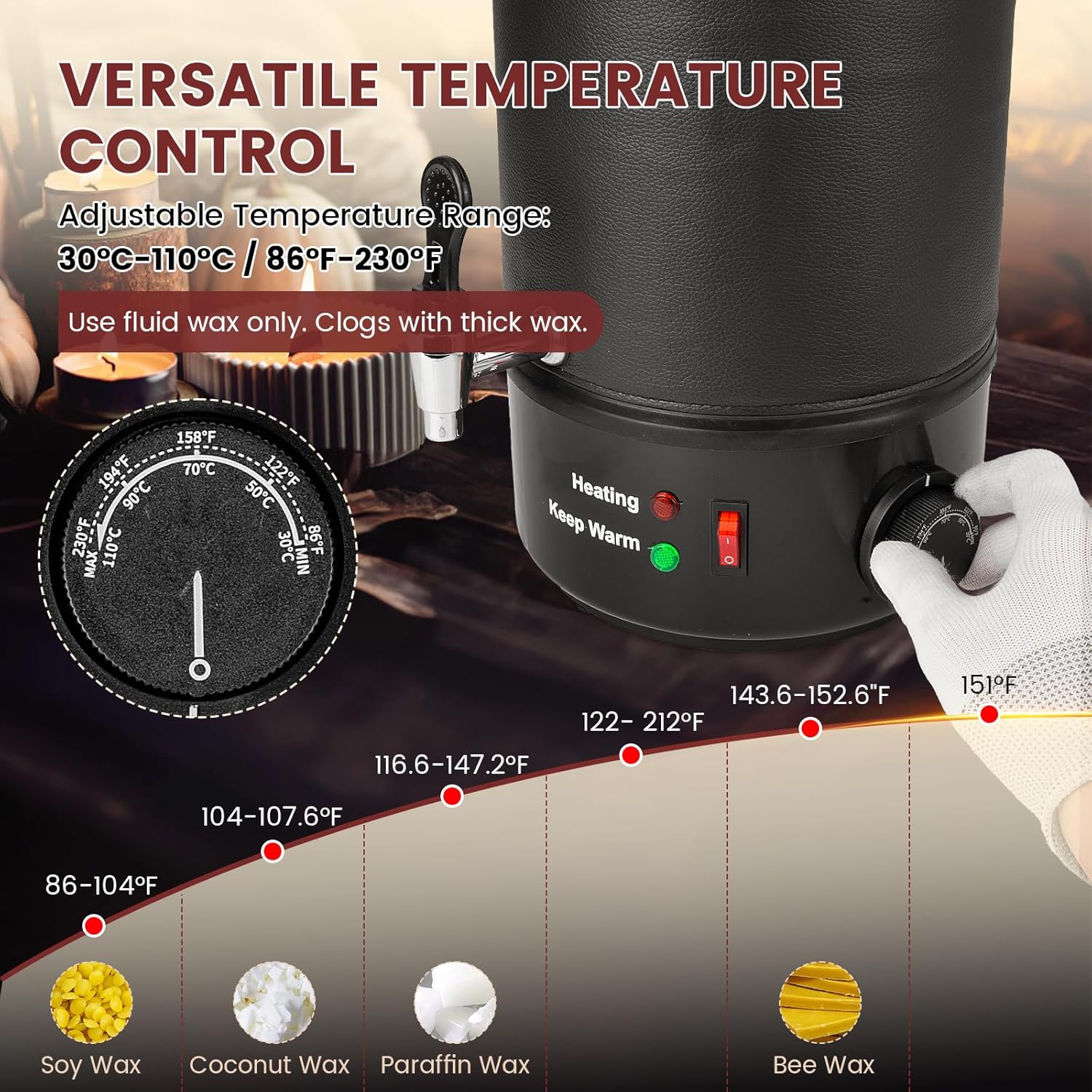 8L Wax Melter for Candle Makin - Candle Making Soy Wax のレビューと価格