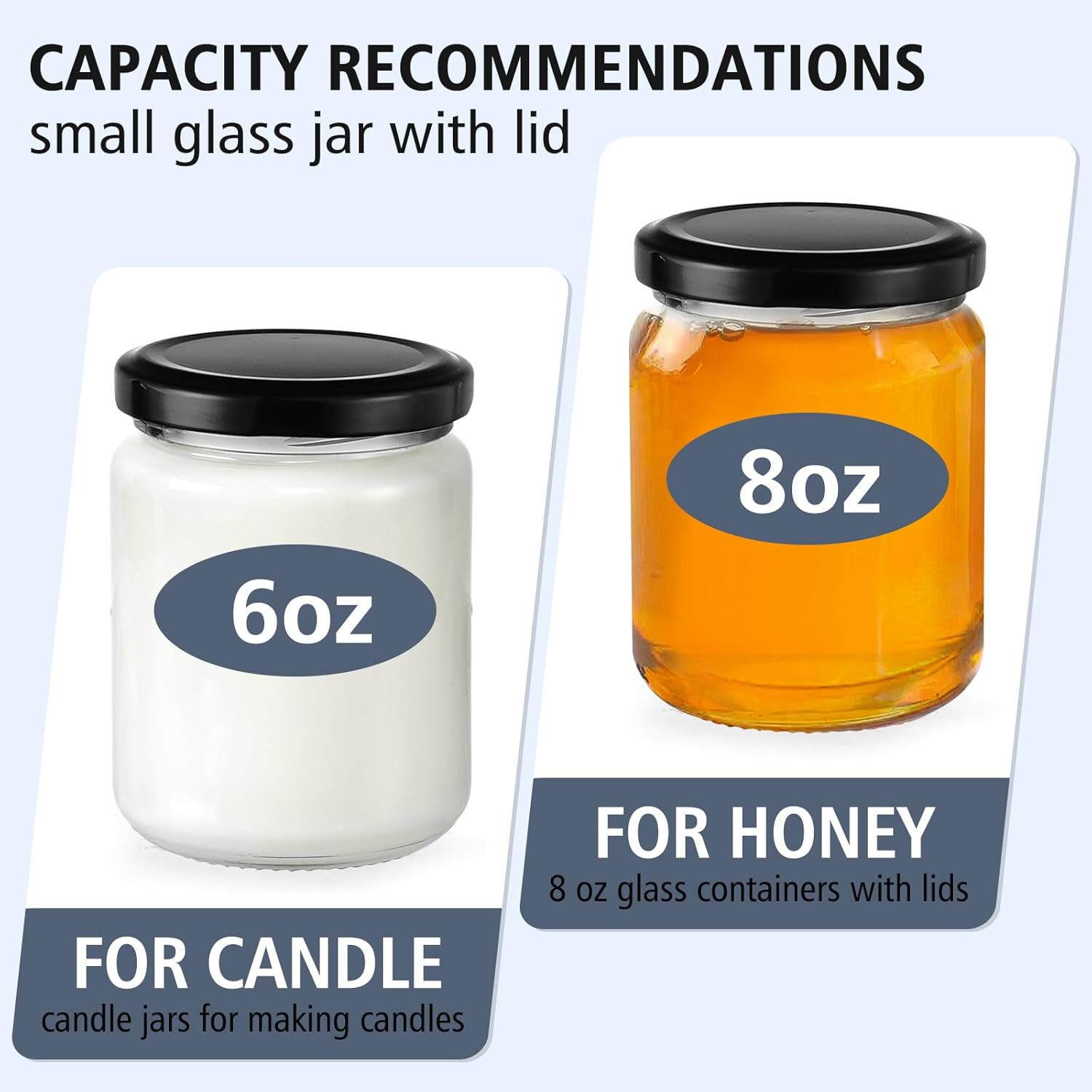 8 oz Small Glass Jars with Air - Candle Making Jars With Lids のレビューと価格