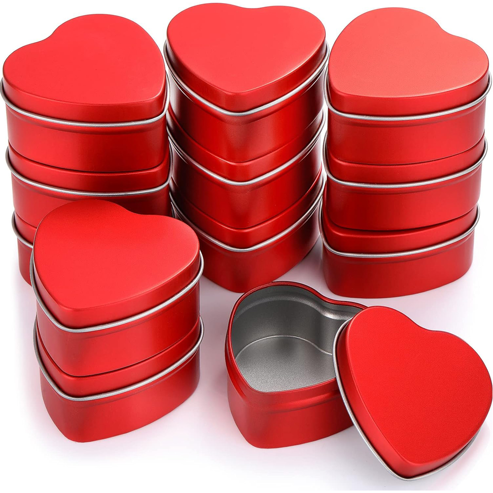 2 oz Heart Shaped Metal Tins w - Candle Making Jars With Lids のレビューと価格