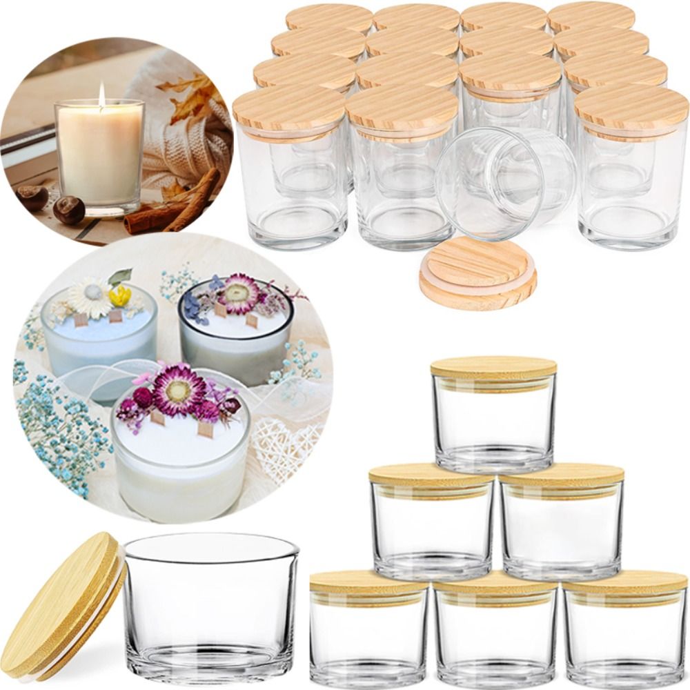 Clear Glass Candle Jars Small  - Candle Making Jars With Lids のレビューと価格