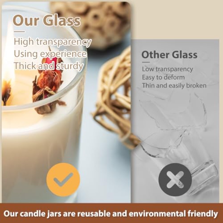 Thick Candle Jars for Making C - Candle Making Jars With Lids のレビューと価格