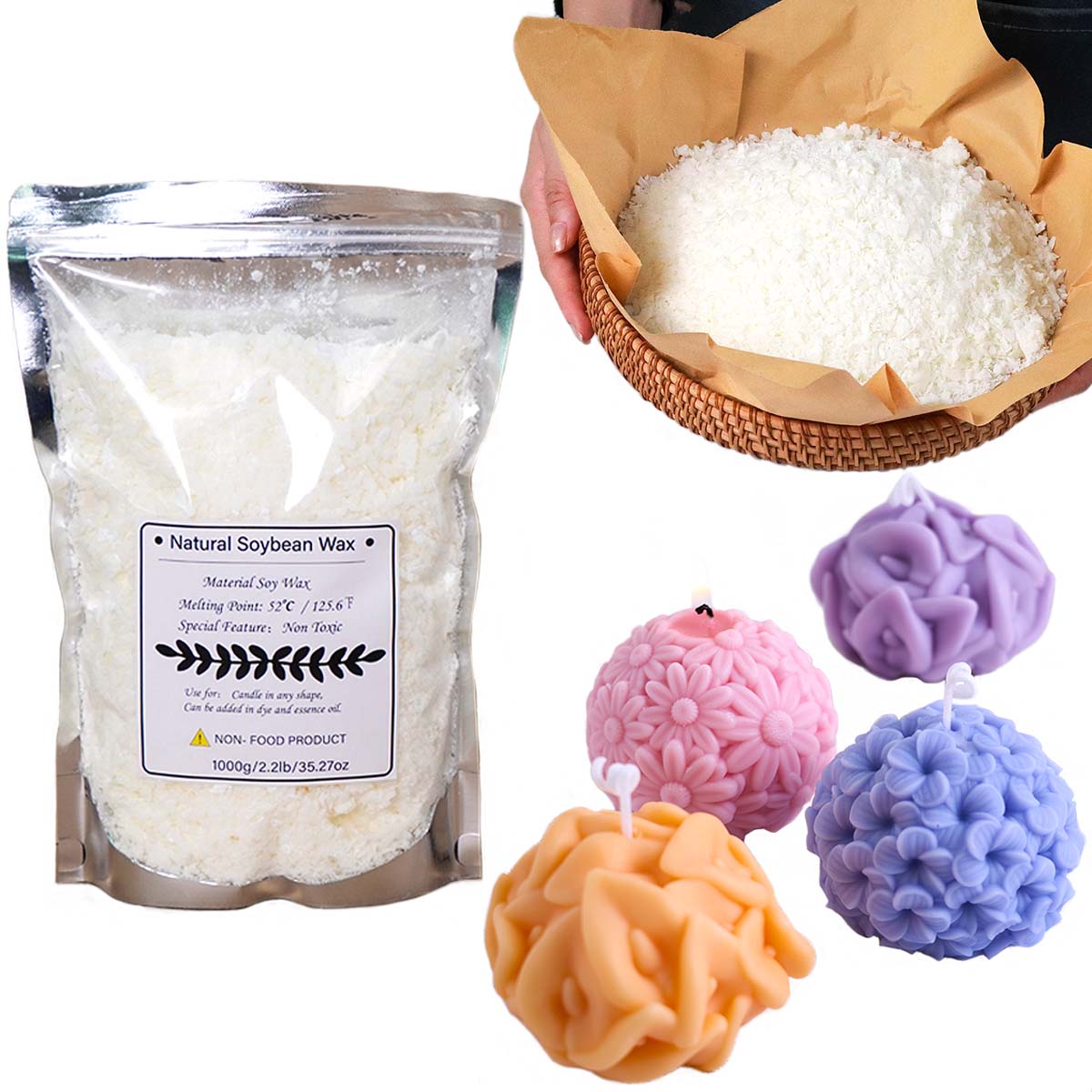 100/250/500/1000g Natural Soy  - Candle Making Soy Wax のレビューと価格