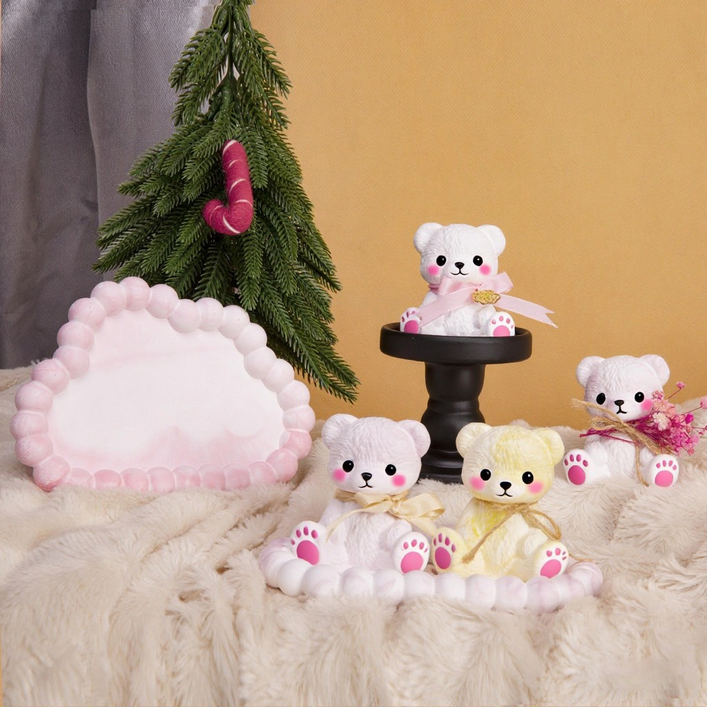 3PCS Couple Bear Silicone Mold - Candle Making Set のレビューと価格