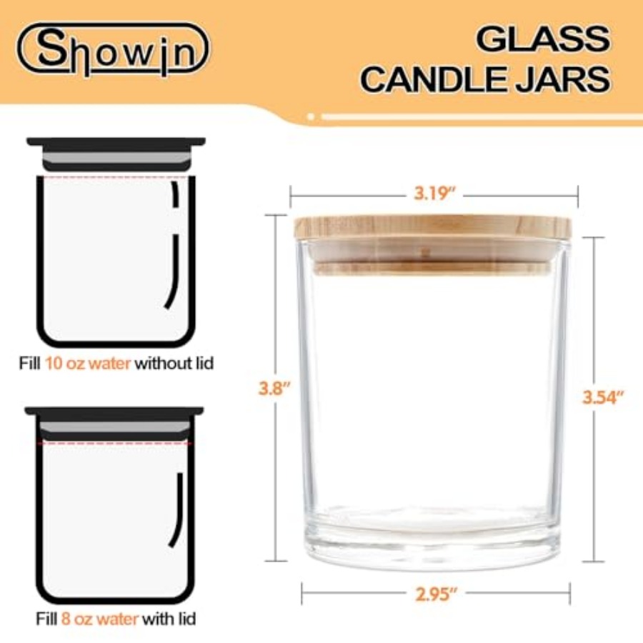 10 OZ Thick Candle Jars for Ma - Candle Making Jars With Lids のレビューと価格
